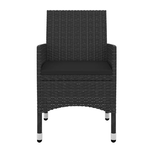 Градински комплект с възглавници, 9 части, полиратан и стъкло