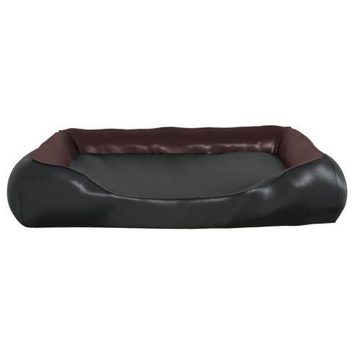 Кучешко легло, черно и кафяво, 80x68x23 см, изкуствена кожа