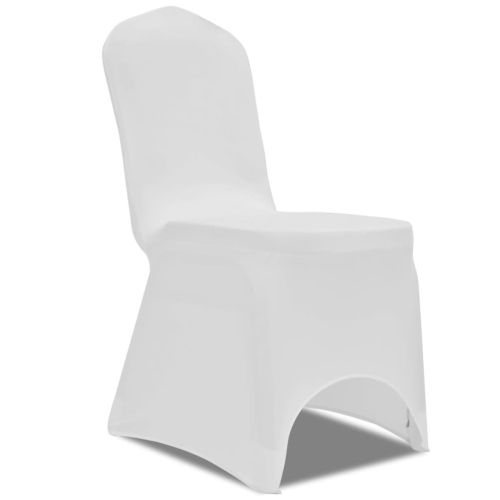 Покривни калъфи за столове, 100 бр, еластични, бели