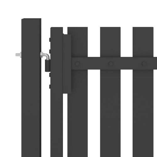 Градинска порта за ограда, стомана, 4x2,5 м, антрацит