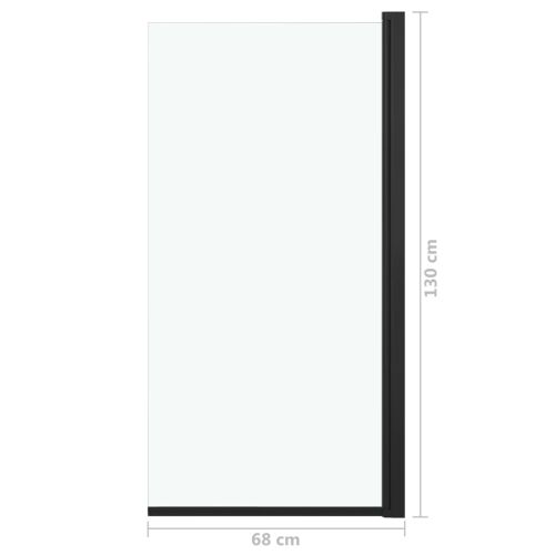 Душ параван, ESG стъкло, 68x130 см, черен