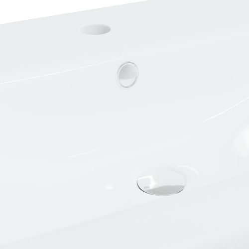 Мивка за вграждане с кран, 61x39x18 см, керамична, бяла