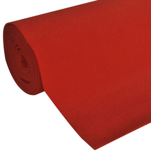 Червен дебел килим с тежест от 400 гр/м², 1 х 5 метра
