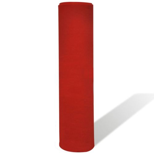 Червен дебел килим с тежест от 400 гр/м², 1 х 5 метра