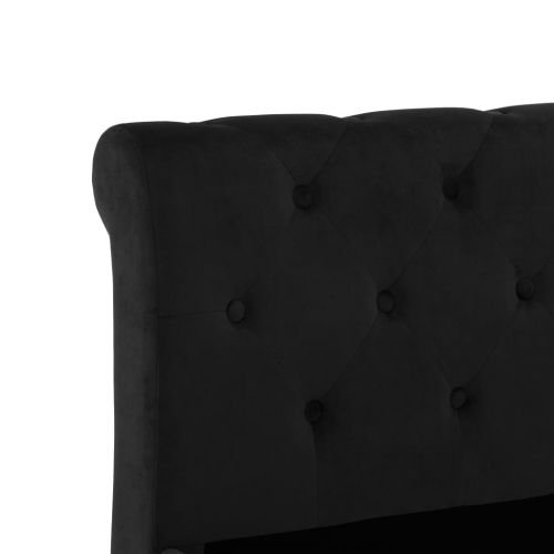 Рамка за легло, черна, кадифе, 200x200 см