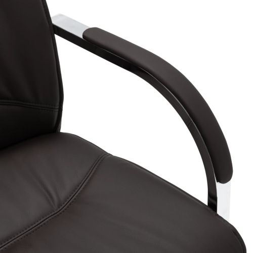 Конзолен офис стол, черен, изкуствена кожа