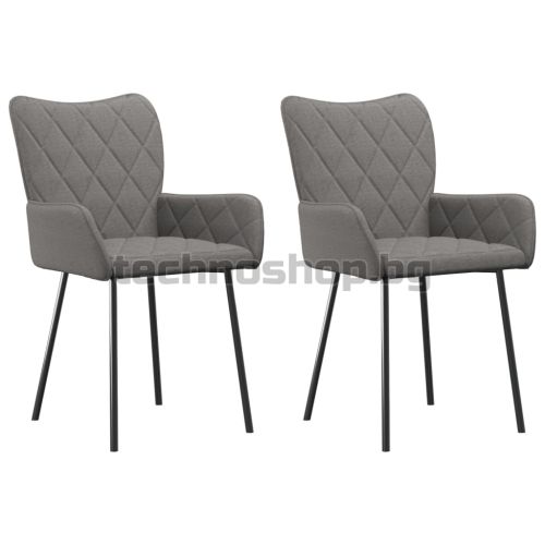 Трапезни столове, 2 бр, светлосиви, текстил