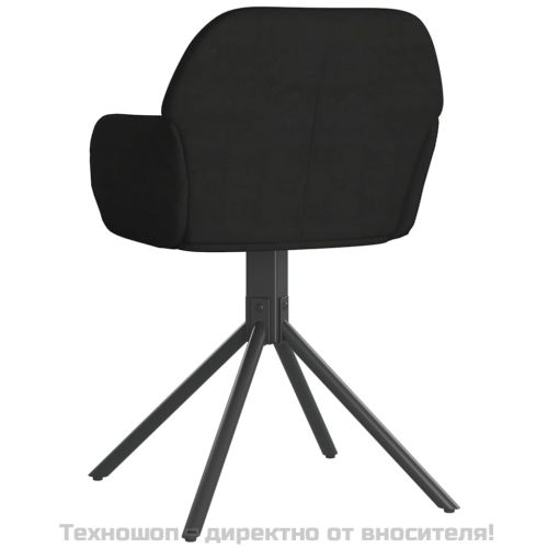 Въртящи трапезни столове, 2 бр, черни, кадифе