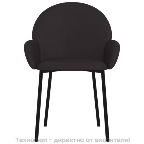 Трапезни столове, 2 бр, черни, изкуствена кожа
