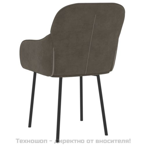 Трапезни столове, 2 бр, тъмносиви, кадифе