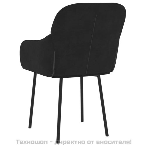 Трапезни столове, 2 бр, черни, кадифе