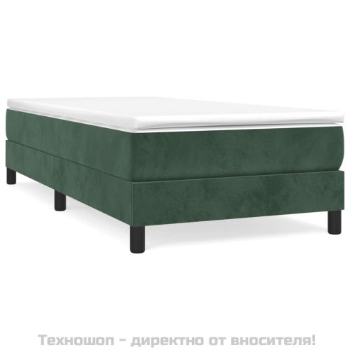 Рамка за легло, тъмнозелена, 100x200 см, кадифе