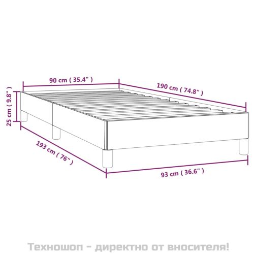 Pамка за легло кремава 90x190 см плат