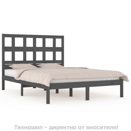Рамка за легло, сива, бор масив, 180x200 cм, Super King