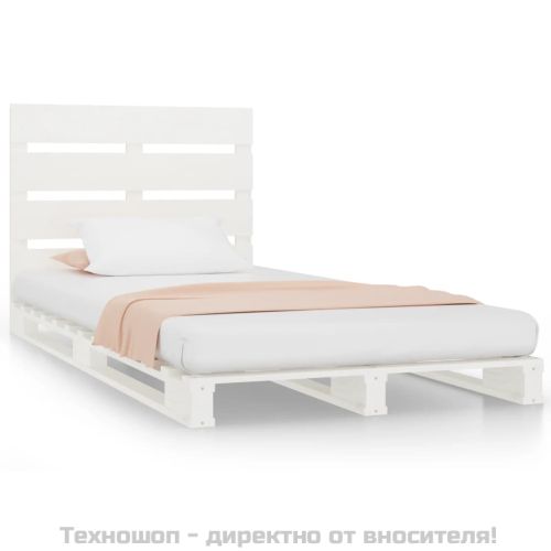 Рамка за легло, бяла, 75x190 см, бор масив, Small Single