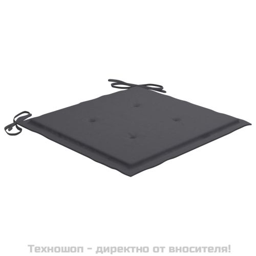 Стифиращи градински столове с възглавници 4 бр тик масив