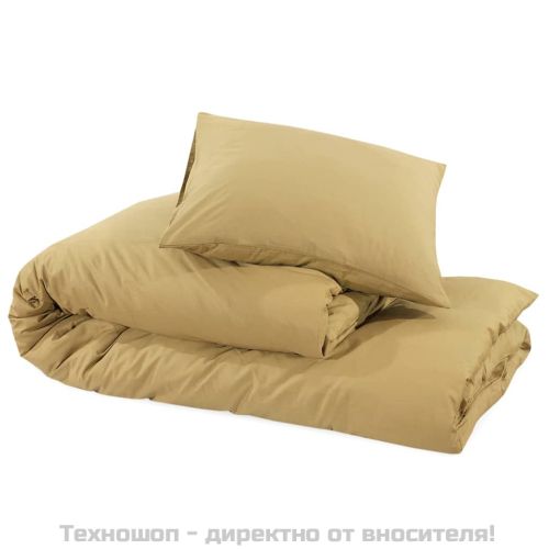 Комплект спално бельо, Tаупе, 135x200 см, памук