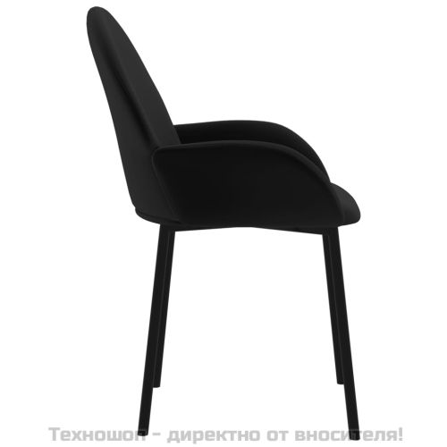 Трапезни столове, 2 бр, черни, кадифе