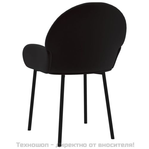 Трапезни столове, 2 бр, черни, кадифе