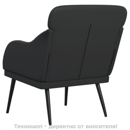 Фотьойл, черен, 63x76x80 см, изкуствена кожа