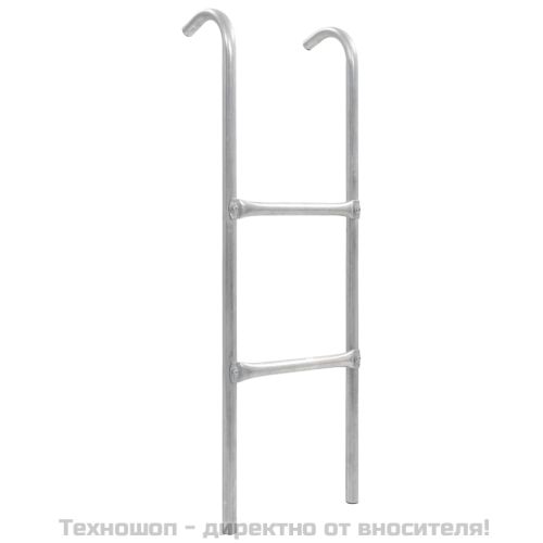Стълба за батут с 2 стъпала, стомана, сребриста, 102,6 см