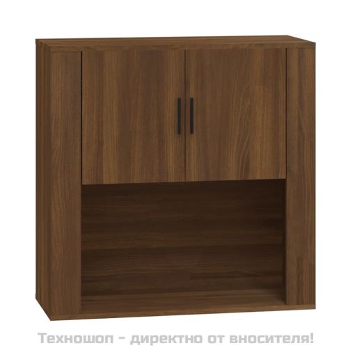 Стенен шкаф, кафяв дъб, 80x33x80 см, инженерно дърво