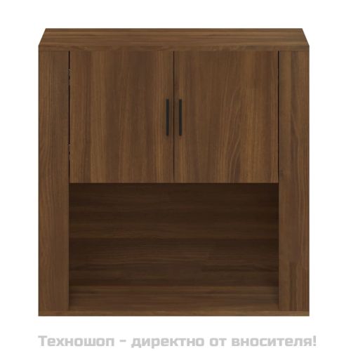 Стенен шкаф, кафяв дъб, 80x33x80 см, инженерно дърво
