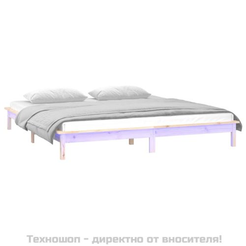 LED рамка за легло 140x190 см масивно дърво