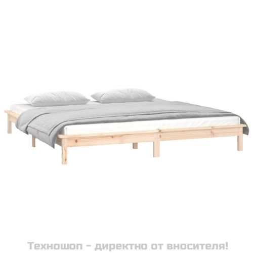 LED рамка за легло 140x190 см масивно дърво