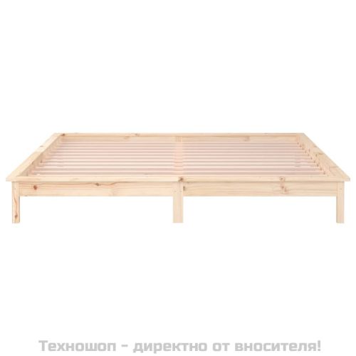 LED рамка за легло 140x190 см масивно дърво