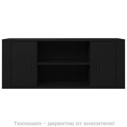 ТB шкаф, черен, 100x35x40 см, инженерно дърво