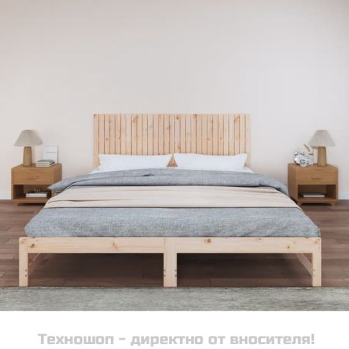 Стенна табла за спалня, 185x3x60 см, борово дърво масив