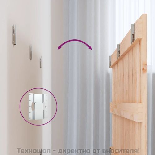 Стенна табла за спалня, 185x3x60 см, борово дърво масив