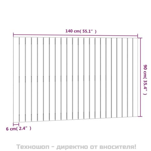 Стенна табла за спалня, 140x3x90 см, борово дърво масив