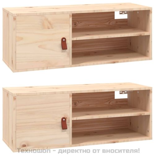 Стенни шкафове, 2 бр, 80x30x30 см, бор масив