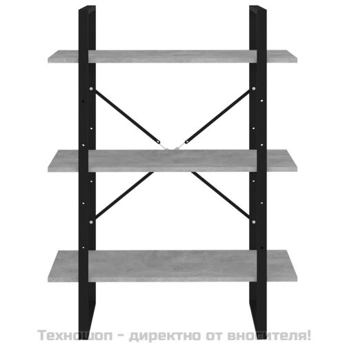 Шкаф библиотека, бетонно сив, 80x30x105 см, инженерно дърво