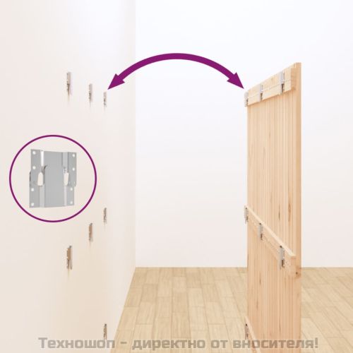 Стенна табла за спалня, 140x3x110 см, борово дърво масив