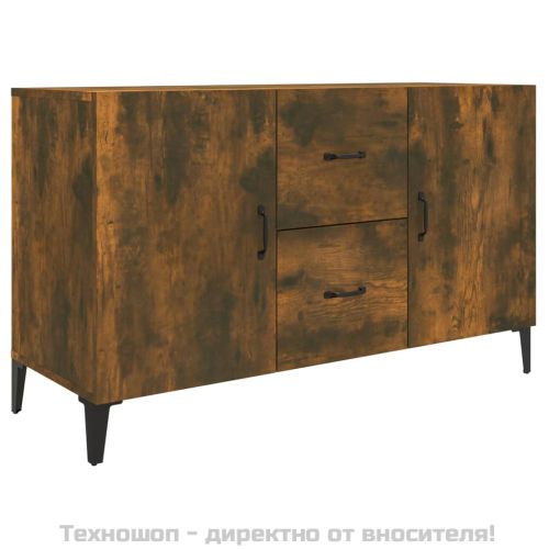 Сайдборд, опушен дъб, 100x36x60 см, инженерно дърво