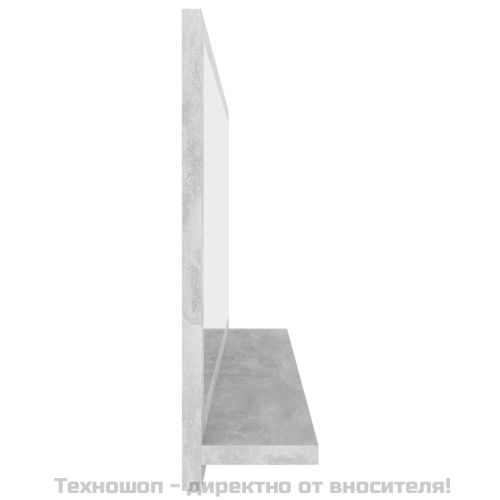 Огледало за баня, бетонно сиво, 90x10,5x37 см, ПДЧ