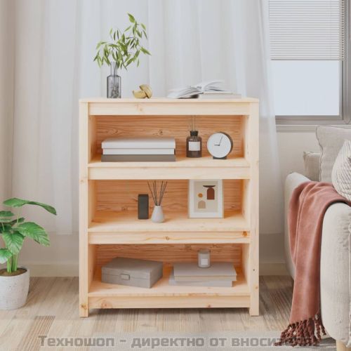 Библиотека, 80x35x97 см, борово дърво масив