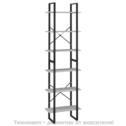 Етажерка, бетонно сиво, 60x30x210 см, инженерно дърво