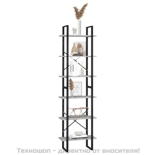 Етажерка, бетонно сиво, 60x30x210 см, инженерно дърво
