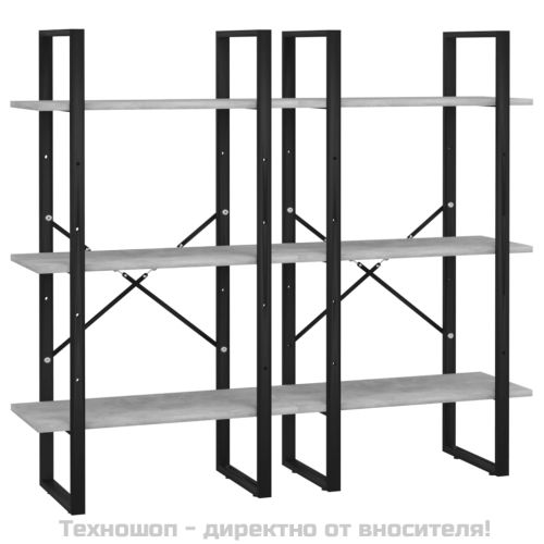 Етажерка, бетонно сиво, 60x30x210 см, инженерно дърво