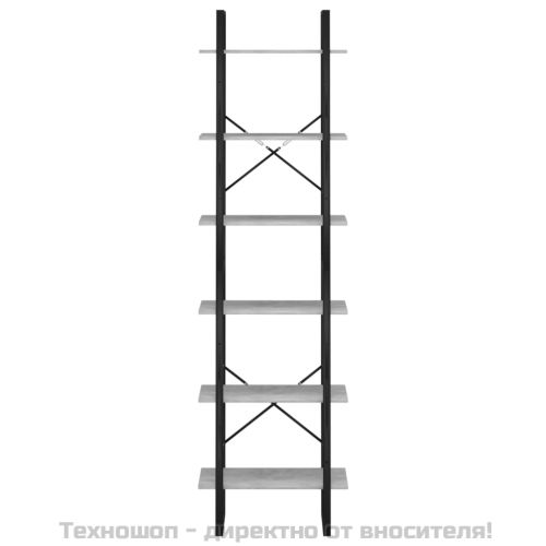 Етажерка, бетонно сиво, 60x30x210 см, инженерно дърво