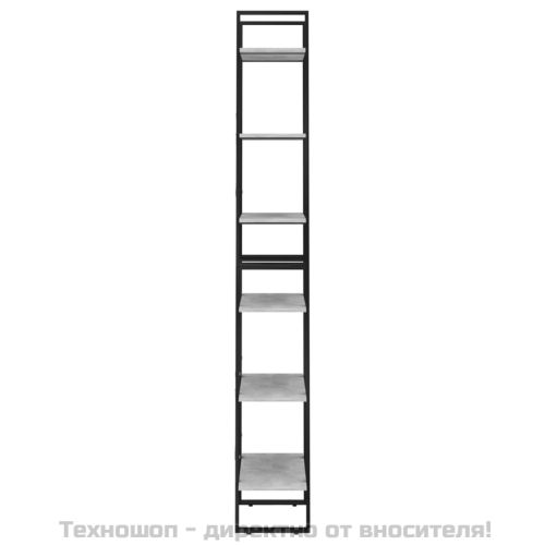 Етажерка, бетонно сиво, 60x30x210 см, инженерно дърво
