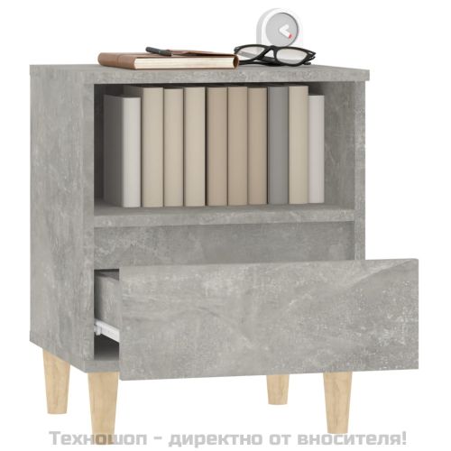 Нощно шкафче, бетонно сиво, 40x35x50 см
