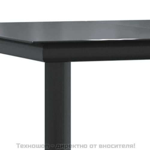 Градински трапезен комплект с възглавници 7 части, кафяво/черно