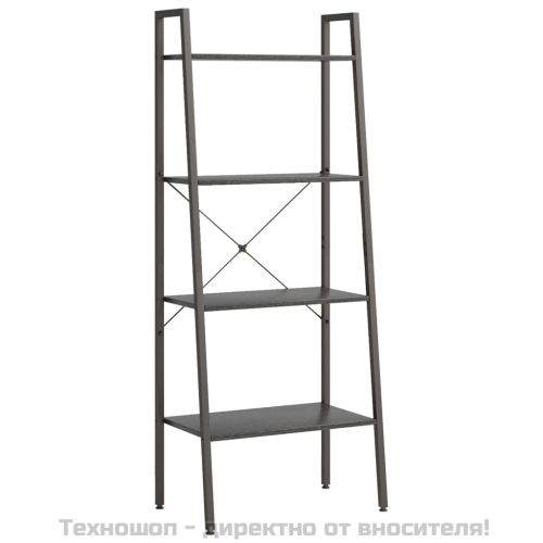 Стояща етажерка стълба 4 рафта черно 56x35x140 см