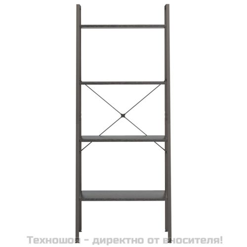 Стояща етажерка стълба 4 рафта черно 56x35x140 см