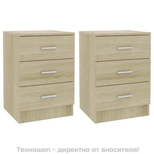 Нощни шкафчета, 2 бр, дъб сонома, 38x35x56 см, инженерно дърво